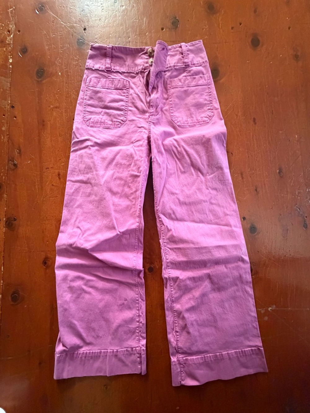 LC Lauren Conrad Pink Wide-Leg Cotton Pants